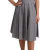 Dolce & Gabbana Blue Beige Geometric Cotton A-Line Dress
