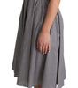 Dolce & Gabbana Blue Beige Geometric Cotton A-Line Dress