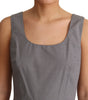 Dolce & Gabbana Blue Beige Geometric Cotton A-Line Dress