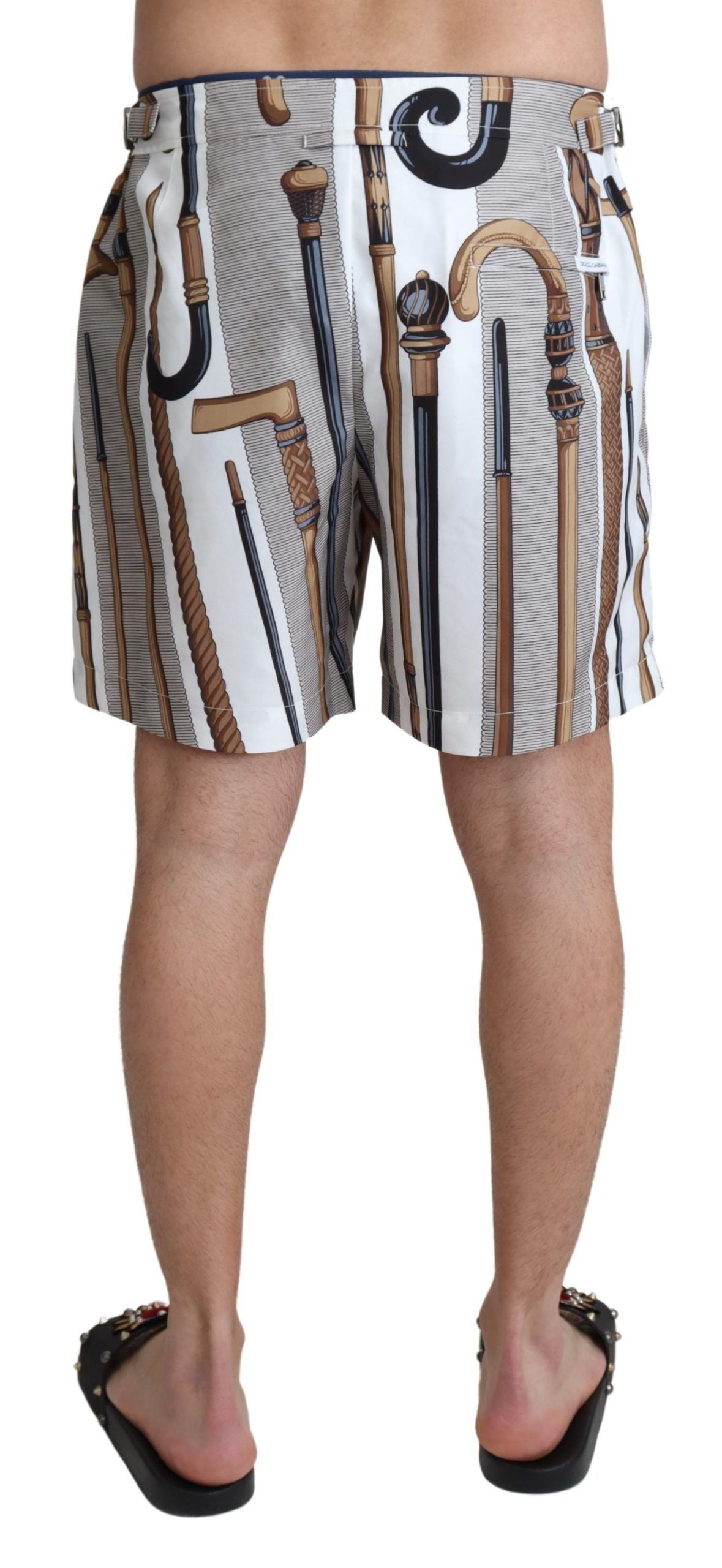 Short de bain élégant blanc multicolore Dolce &amp; Gabbana