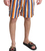 Dolce & Gabbana Multicolor Striped Swim Shorts Trunks