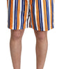 Dolce & Gabbana Multicolor Striped Swim Shorts Trunks