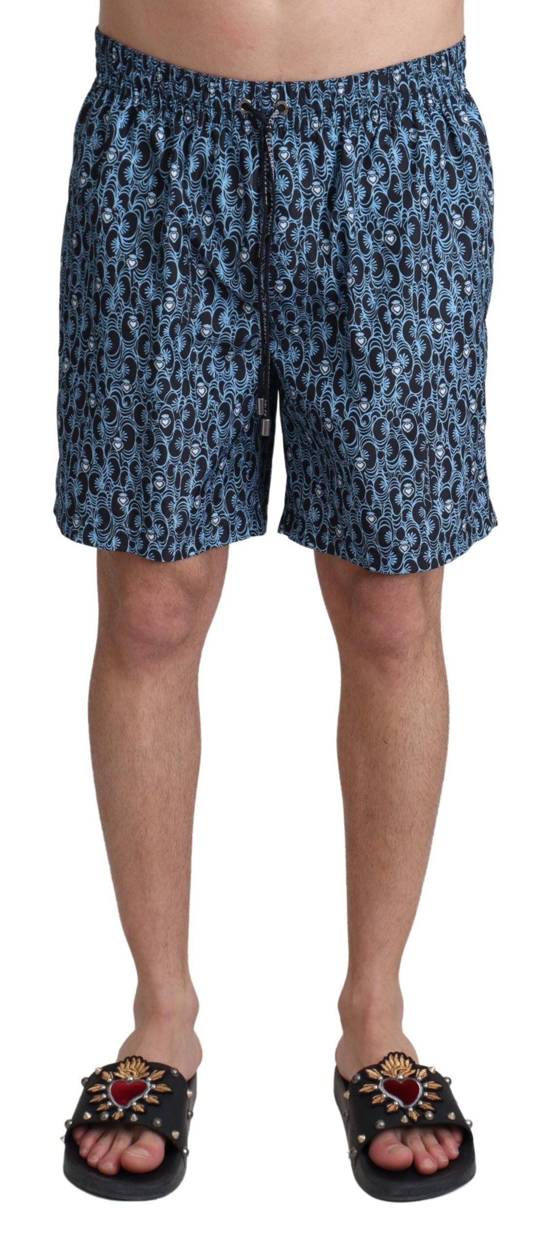 Maillot de bain bleu chic à cordon de serrage Dolce & Gabbana