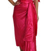Dolce & Gabbana Dress Pink Fitted Cut One Shoulder Midi Dress