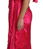 Dolce & Gabbana Dress Pink Fitted Cut One Shoulder Midi Dress