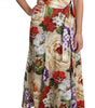 Dolce & Gabbana Print Silk Stretch One Shoulder Dress Floral