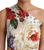 Dolce & Gabbana Print Silk Stretch One Shoulder Dress Floral