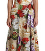Dolce & Gabbana Print Silk Stretch One Shoulder Dress Floral