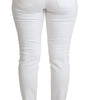 Dolce & Gabbana White Tattered Skinny Denim Cotton Stretch Jeans
