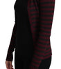 Dolce & Gabbana Black Red Striped Viscose Cardigan Sweater