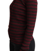 Dolce & Gabbana Black Red Striped Viscose Cardigan Sweater