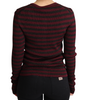 Dolce & Gabbana Black Red Striped Viscose Cardigan Sweater