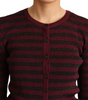 Dolce & Gabbana Black Red Striped Viscose Cardigan Sweater