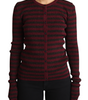 Dolce & Gabbana Black Red Striped Viscose Cardigan Sweater