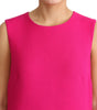 Dolce & Gabbana Fuchsia Wool Sequin Shift Sleeveless Dress