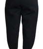 Dolce & Gabbana Black Cropped Dress High Waist Polyester Pants