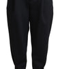 Dolce & Gabbana Black Cropped Dress High Waist Polyester Pants