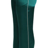 Dolce & Gabbana Green High Waist Pajama Trouser Silk Pant