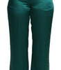 Dolce & Gabbana Green High Waist Pajama Trouser Silk Pant