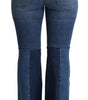 Dolce & Gabbana Blue Amore Patch Boot Cut Cotton Stretch Pant