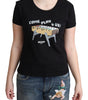 Moschino Chic Black Cotton Tee with Playful Print