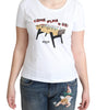 Moschino Chic Cotton Round Neck Tee with Playful Print