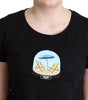 Moschino Chic Black Cotton Round Neck Tee