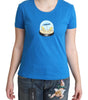 Moschino Chic Blue Cotton Tee with Iconic Print