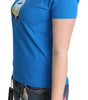 Moschino Chic Blue Cotton Tee with Iconic Print