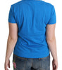 Moschino Chic Blue Cotton Tee with Iconic Print