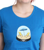 Moschino Chic Blue Cotton Tee with Iconic Print