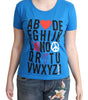 Moschino Chic Alphabet Cotton Tee in Blue
