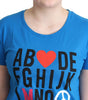 Moschino Chic Alphabet Cotton Tee in Blue