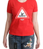 Moschino Chic Red Graphic Cotton Tee