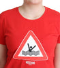 Moschino Chic Red Graphic Cotton Tee
