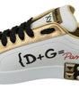 Dolce & Gabbana White Roses Sequined Crystal Womens Sneakers Shoes