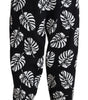 Dolce & Gabbana Black Leaf Cotton Stretch Trouser Pants Pants
