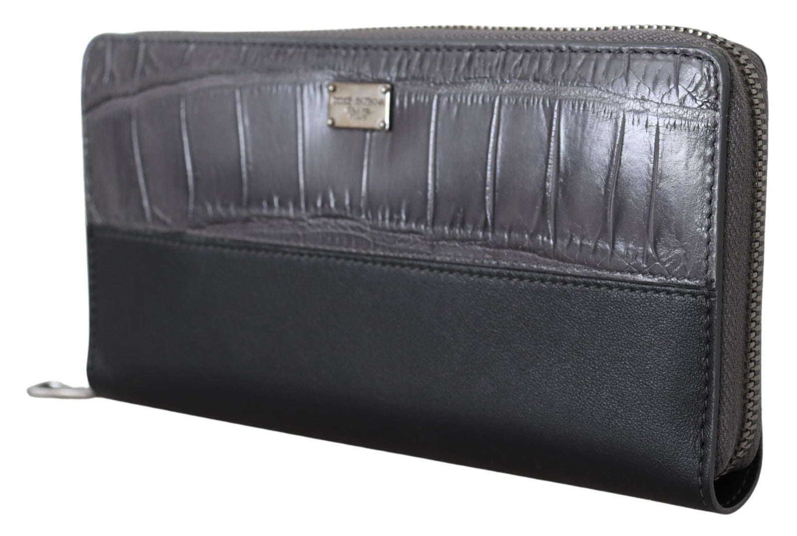 Portefeuille zippé élégant en cuir texturé Dolce & Gabbana