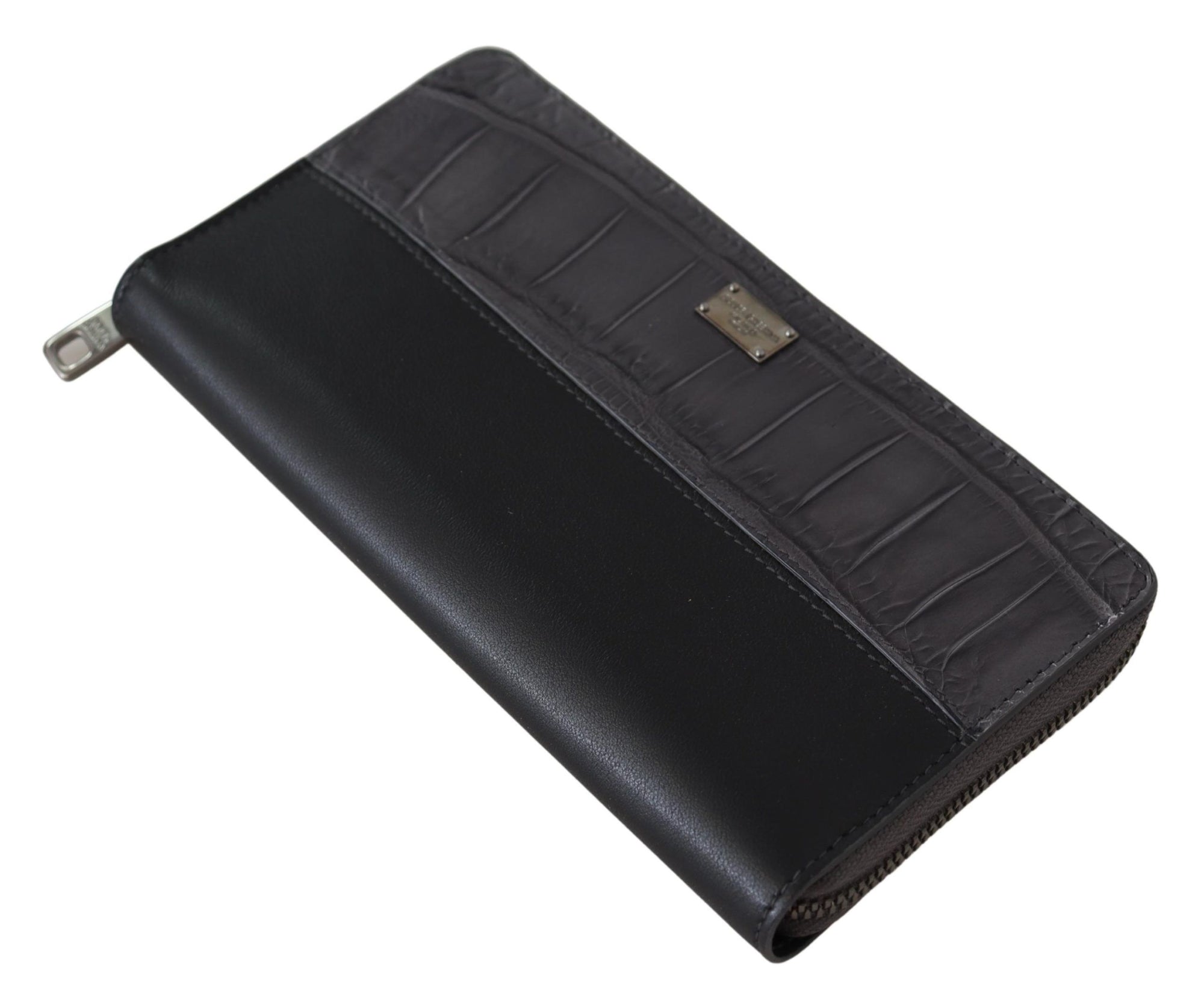 Portefeuille zippé élégant en cuir texturé Dolce & Gabbana