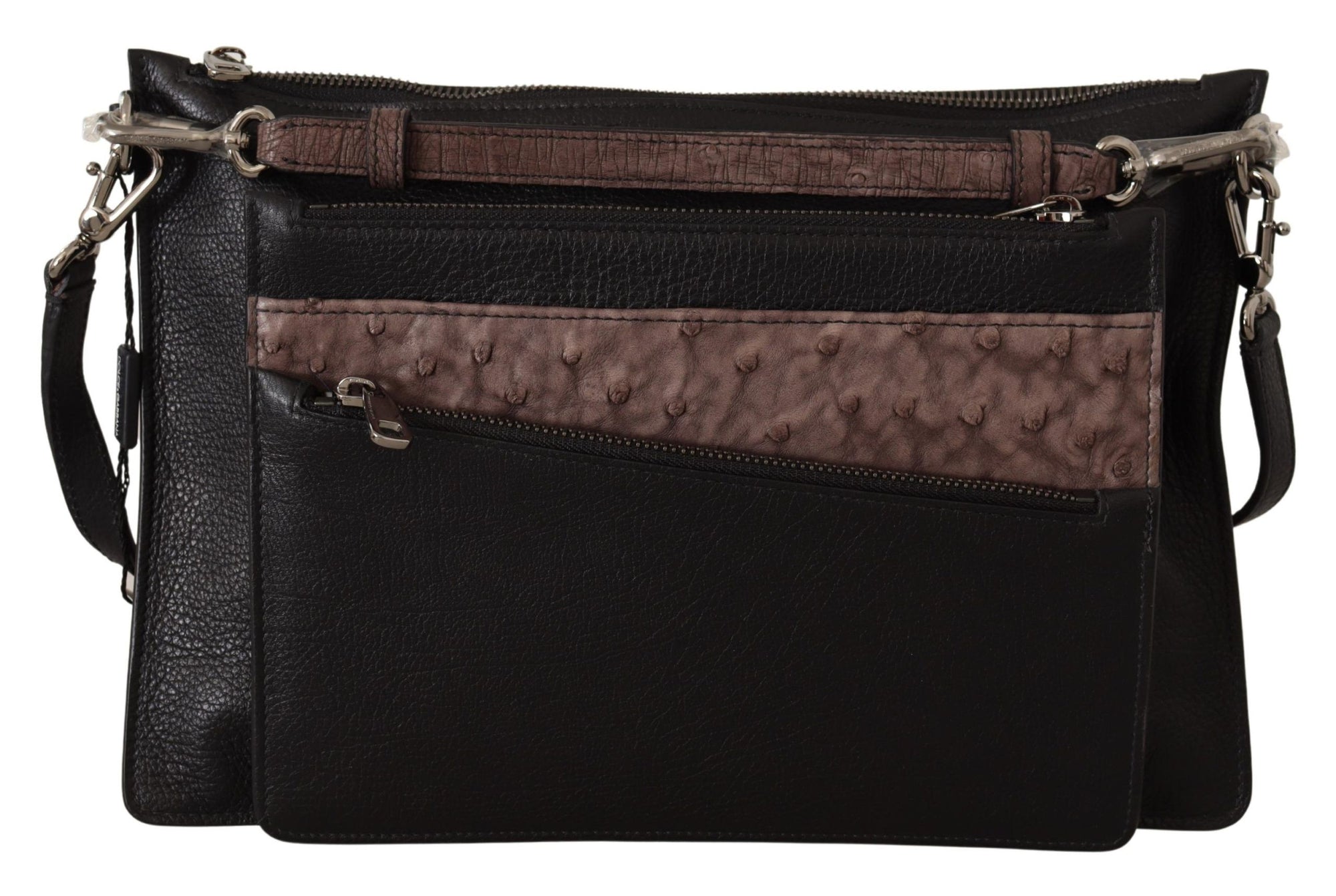 Dolce & Gabbana Élégant sac bandoulière en cuir noir