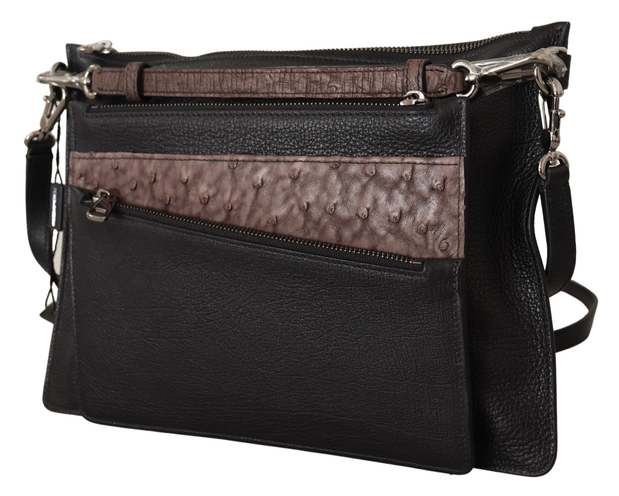 Dolce & Gabbana Élégant sac bandoulière en cuir noir