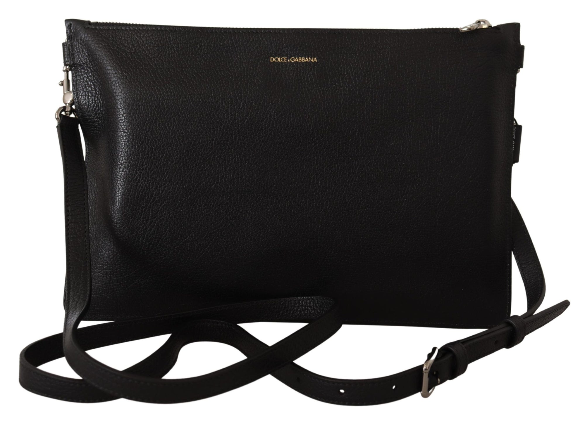 Dolce & Gabbana Élégant sac bandoulière en cuir noir