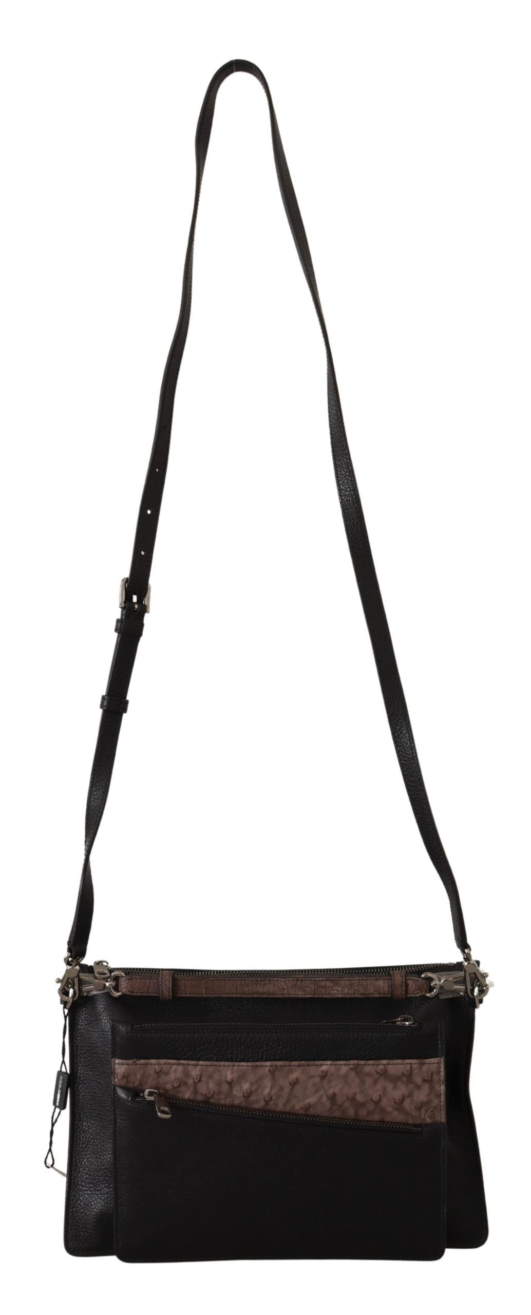 Dolce & Gabbana Élégant sac bandoulière en cuir noir
