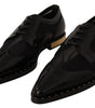 Dolce & Gabbana Elegant Gold-Trimmed Black Oxford Lace-Ups