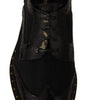 Dolce & Gabbana Elegant Gold-Trimmed Black Oxford Lace-Ups