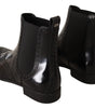 Dolce & Gabbana Elegant Black Ankle Wingtip Oxford Boots