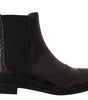 Dolce & Gabbana Elegant Black Ankle Wingtip Oxford Boots