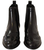 Dolce & Gabbana Elegant Black Ankle Wingtip Oxford Boots