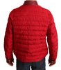 Dolce & Gabbana Red Brocade Bomber Gold Crown Logo Coat Jacket
