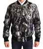 Dolce & Gabbana Black Silver Puppi Motive Bomber Jacket